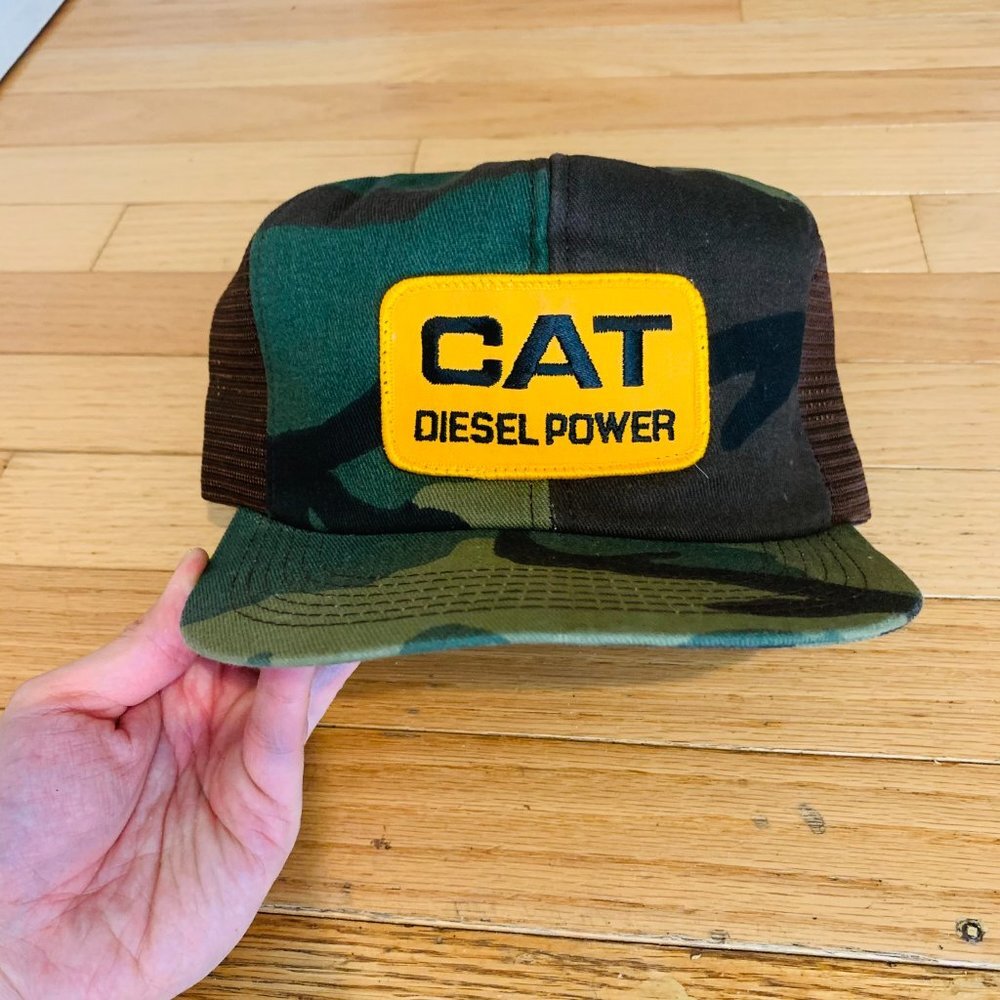 COPY - Vintage 80s CAT DIESEL POWER Snapback Mesh Hat - Picture 2 of 9